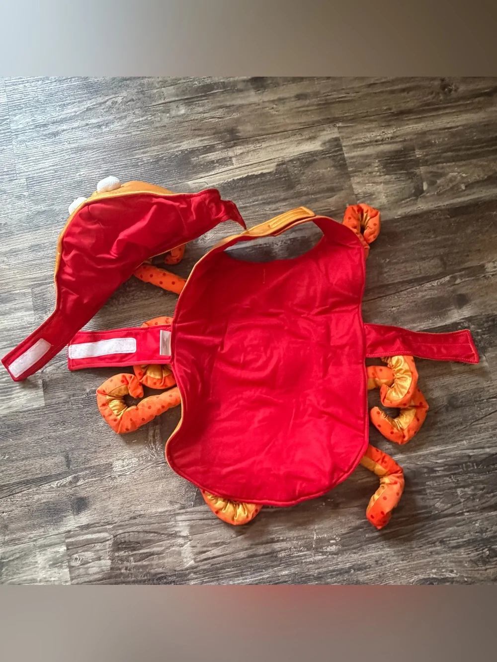 Shiny metallic orange octopus Halloween dog costume with hat size large